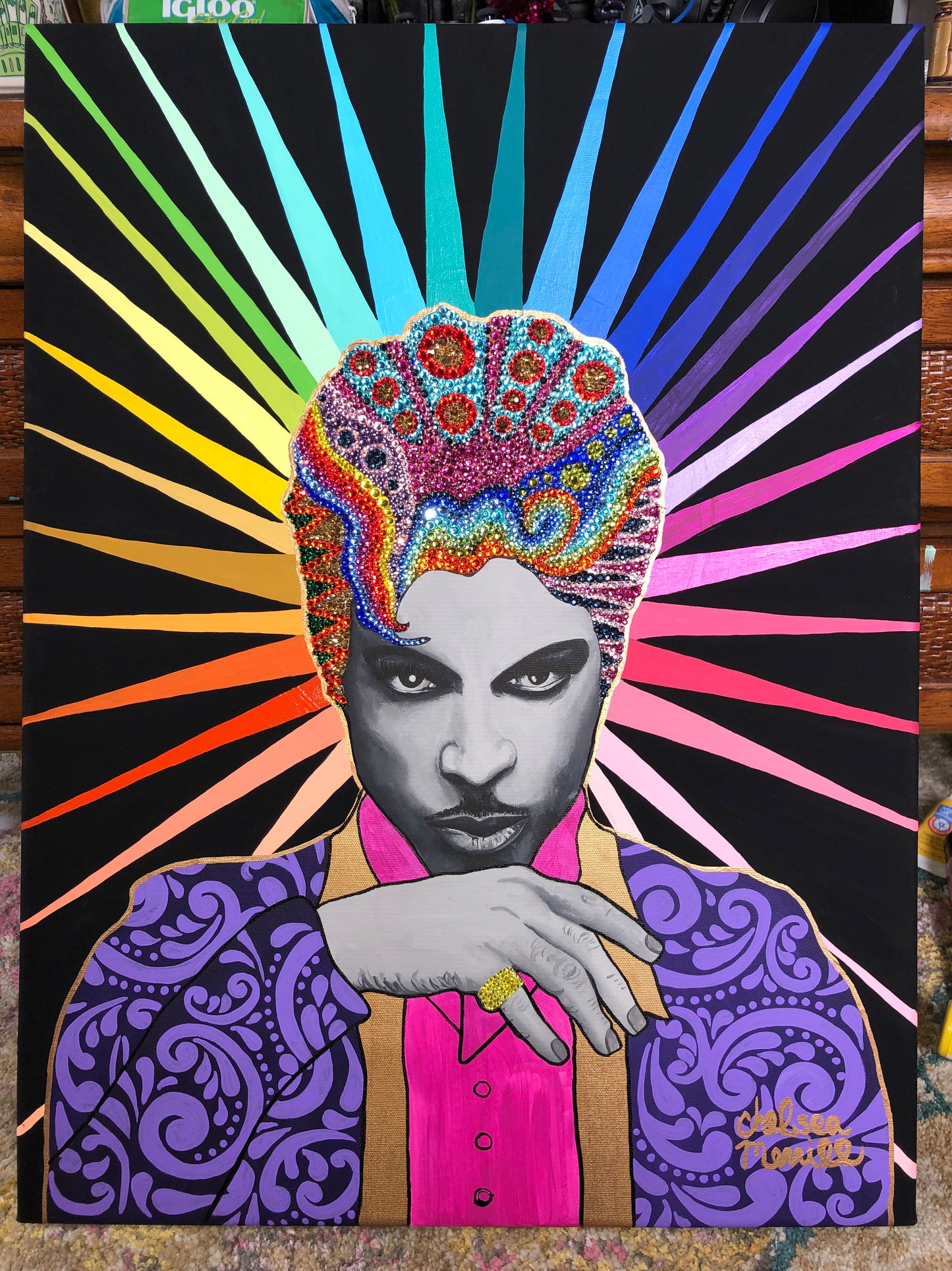 Neon Prince Painting