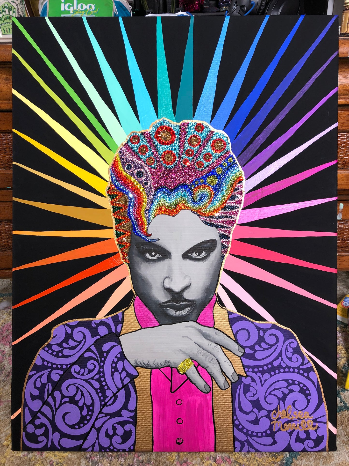 Neon Prince Painting